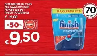 Bennet Finish powerball detergente in caps per lavastoviglie power all in 1 offerta