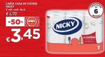 Bennet Nicky carta casa in cucina offerta
