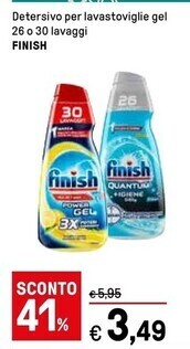 Iper La Grande Finish detersivo per lavastoviglie gel offerta