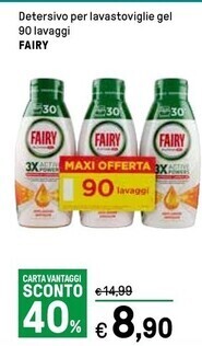 Iper La Grande Fairy detersivo per lavastoviglie gel offerta