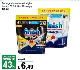 Iper La Grande Finish detergente per lavastoviglie in caps offerta