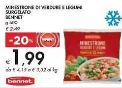 Bennet Bennet - minestrone di verdure e legumi surgelato offerta