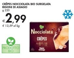 Bennet Rigoni di asiago crèpes nocciolata bio surgelata offerta