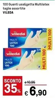 Iper La Grande Vileda 100 guanti usa&getta multilatex offerta