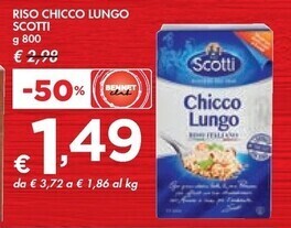 Bennet Scotti riso chicco lungo offerta
