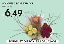 Bennet Bouquet 5 rose ecuador offerta