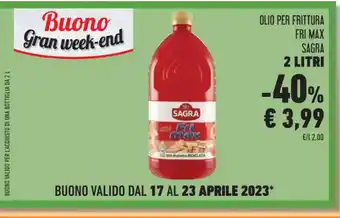 Conad Olio Per Frittura Fri Max Sagra 2 Litri offerta