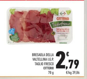 Conad Bresaola Della Valtellina I.G.P. Taglio Fresco Citterio 70 g offerta