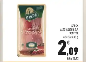 Conad Senfter Speck Alto Adige I.G.P. 80 g offerta