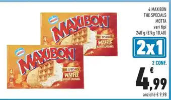 Conad 4 Maxibon The Specials Motta vari tipi 240 g offerta