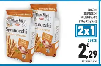 Conad Mulino Bianco Grissini Sgranocchi 210 g 2 pezzi offerta