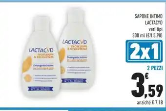 Conad Lactacyd Sapone Intimo vari tipi 300 ml 2 pezzi offerta