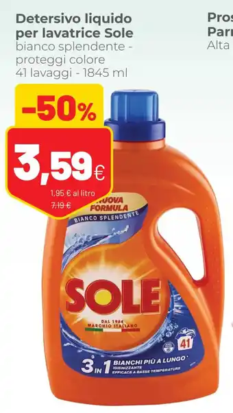 Coop Detersivo liquido per lavatrice Sole 41 lavaggi 1845 ml offerta