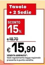 Iper La Grande Tavolo + 2 sedie offerta