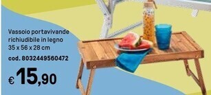 Iper La Grande Vassoio portavivande richiudibile in legno offerta