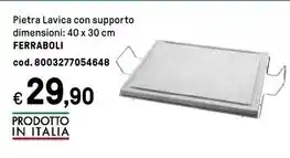 Ferraboli pietra lavica con supporto dimensioni