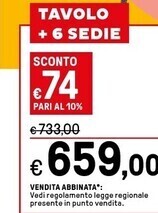 Iper La Grande Tavolo + 6 sedie offerta