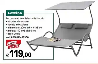 Lettino matrimoniale con tettuccio