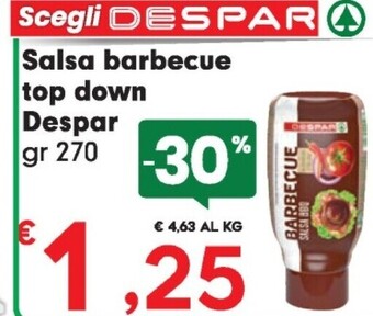 Despar Despar salsa barbecue top down offerta