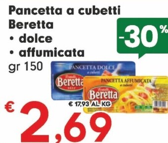 Despar Beretta pancetta a cubetti offerta