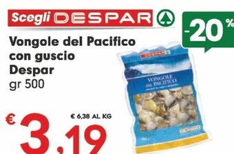 Despar Despar vongole del pacifico con guscio offerta
