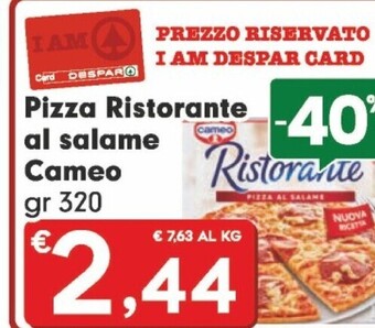 Despar Cameo pizza ristorante al salame offerta