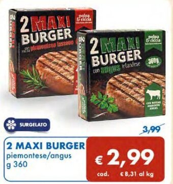 MD Discount 2 Maxi Burger piemontese/angus g 360 offerta