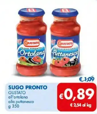 MD Discount Gustato Sugo Pronto all'ortolana alla puttanesca g 350 offerta