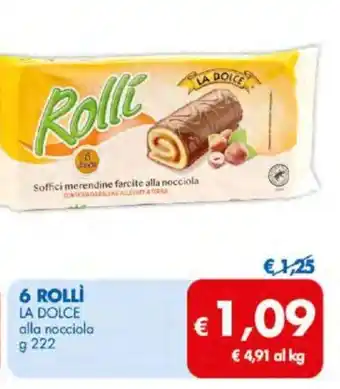 MD Discount La Dolce 6 Rollì alla nocciola g 222 offerta