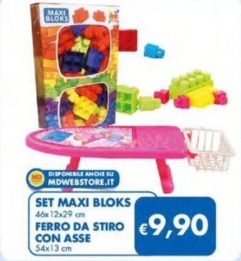 MD Discount Set Maxi Bloks 46x12x29 cm / Ferro da Stiro con Asse 54x13 cm offerta