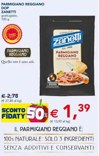 Esselunga Zanetti Parmigiano Reggiano DOP 100 g offerta