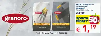 Esselunga Granoro Pasta di Semola di Grano Duro 1 kg offerta