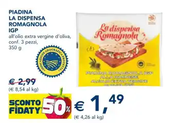 Esselunga La Dispensa Romagnola Piadina IGP 350 g offerta