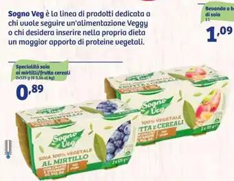 In'S Mercato Sogno Veg Specialità soia ai mirtilli / frutta cereali 2 x 125 g offerta