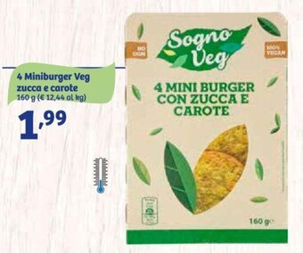 In'S Mercato 4 Miniburger Veg zucca e carote 160 g offerta