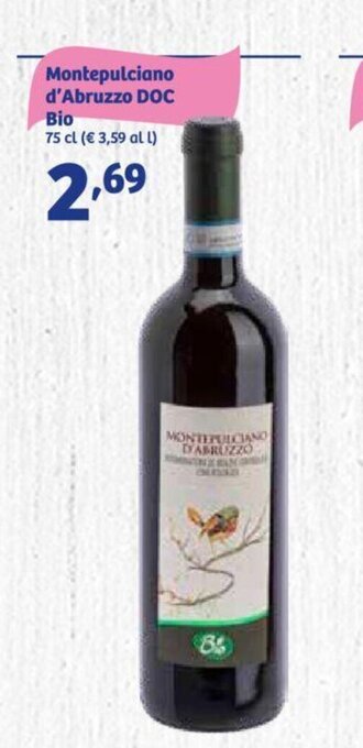 In'S Mercato Montepulciano d'Abruzzo DOC Bio 75 cl offerta
