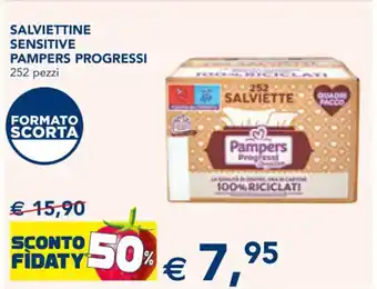 Esselunga Pampers Progressi Salviettine Sensitive 252 pezzi offerta