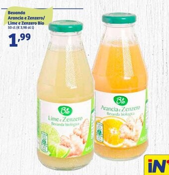 Bevanda Arancia e Zenzero / Lime e Zenzero Bio 50 cl