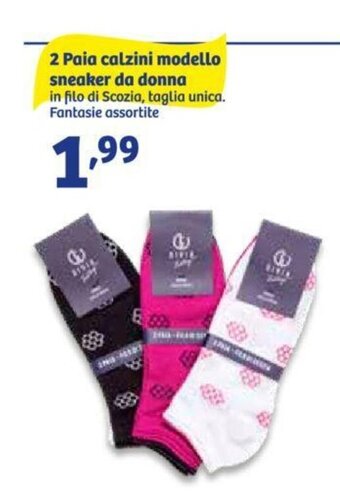 In'S Mercato 2 Paia calzini modello sneaker da donna offerta