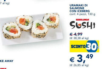 Esselunga Uramaki di Salmone con Iceberg conf. 4 pezzi, 130 g offerta