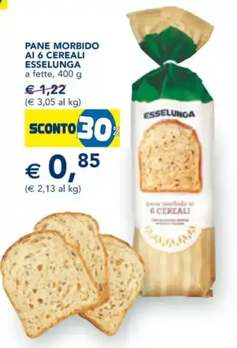Esselunga Esselunga Pane Morbido ai 6 Cereali a fette 400 g offerta