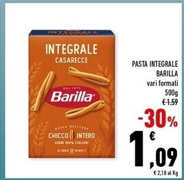 Conad Superstore Barilla pasta integrale offerta