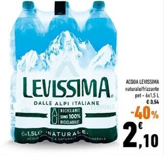 Conad Levissima acqua naturale offerta