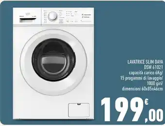 Conad Superstore Daya lavatrice slim dsw 61021 offerta