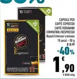 Conad Caffè vergnano capsule per caffe espresso offerta