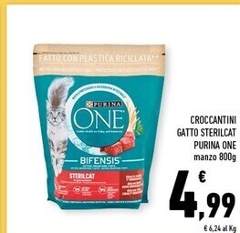 Conad Superstore Purina one croccantini gatto sterilcat offerta