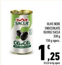 Conad Saclà olive nere snocciolate olivoli offerta