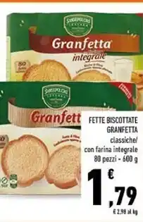 Conad Buitoni fette biscottate granfetta offerta