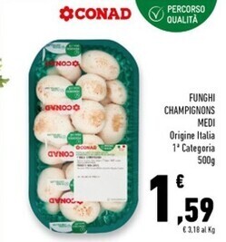 Conad Superstore Conad funghi champignons medi offerta