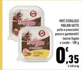 Conad Morando paté sterilized miglior gatto pollo e prosciutto offerta